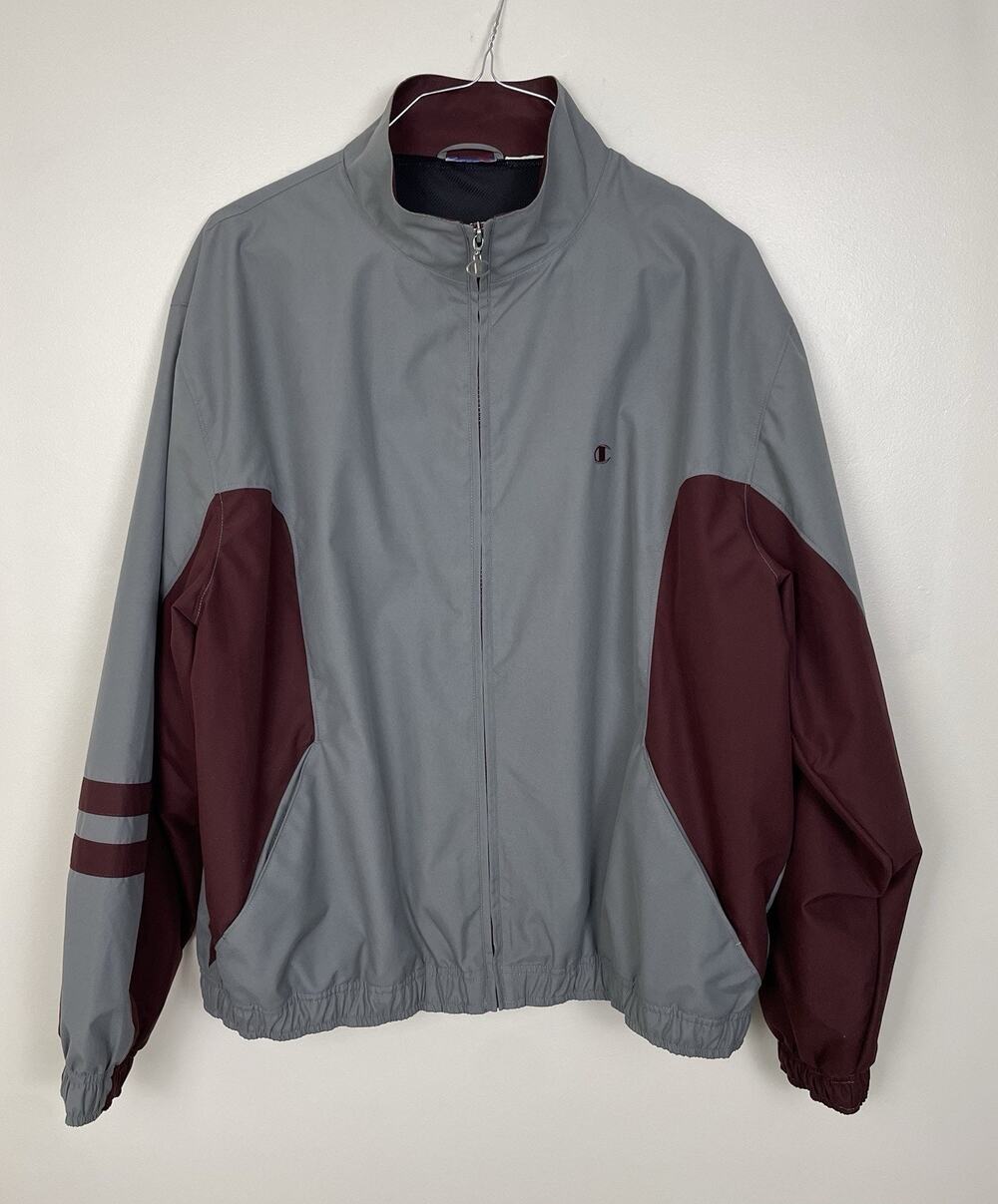 Vintage Champion Windbreaker 90s Colorblock Jacket Men's Large Retro Streetwear